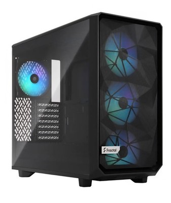 Fractal Meshify 2 Lite, schwarz, Mid Tower Gaming Gehäuse getöntes Glas TOP