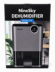 NineSky H3 Tabletop Dehumidifier 0.8 Gal 215 sq ft 24hr Timer Gray/Black