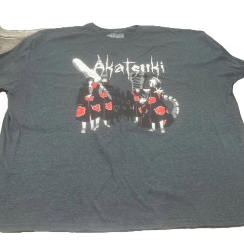 Naruto Shippuden “Akatsuki” Men's Grey Graphic Short-Sleeve T-Shirt Size 2XL. - 第 1/7 張圖片