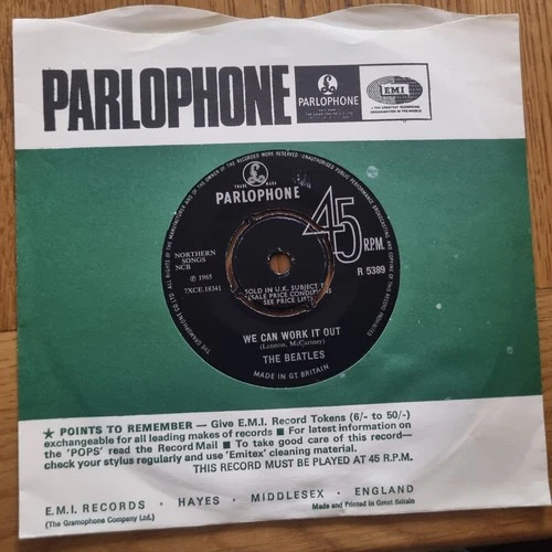 THE BEATLES - Day Tripper 1965 Original UK Parlophone Records 7"