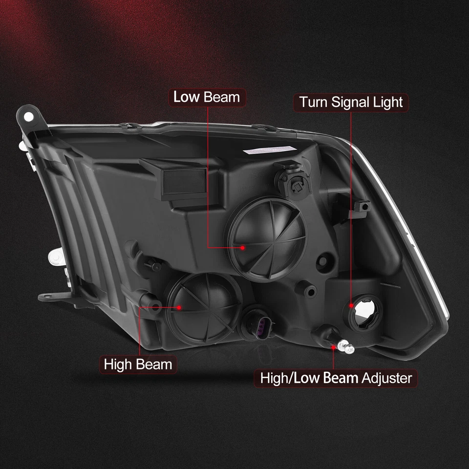 Conjunto de faros negros cuádruples para Dodge Ram 1500 2500 3500 2009-2018 Foto 4 de 4