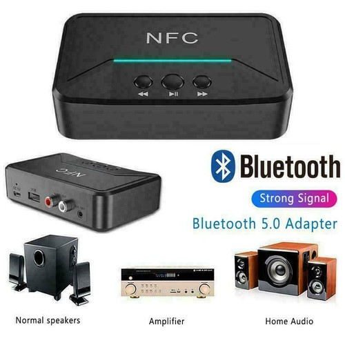 Receptor Bluetooth 5.0 inalámbrico conector AUXILIAR NFC a 2RCA adaptador estéreo de audio - Imagen 4 de 12
