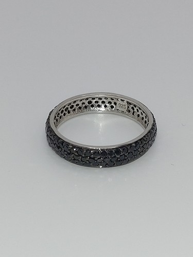 925/- Silber Ring mit schwarzen Diamanten Gr. 54 ( 17,2mm Ø ) - Bild 5 von 5