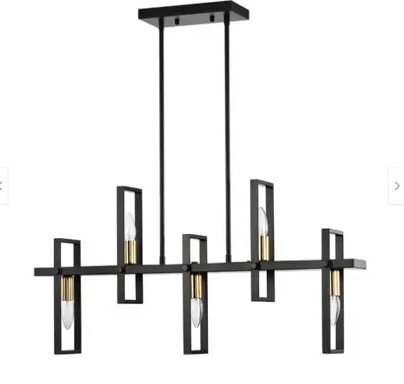 Isla de Cocina Lámpara Moderna Iluminación Industrial Comedor Vela Estilo 5 Luces Foto 3 de 4