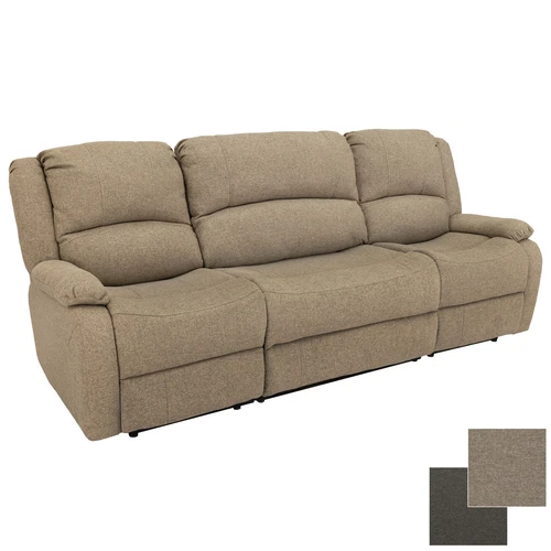 Charles 94" Cloth Double RV Wall Hugger Recliner Sofa Couch With Console Oatmeal