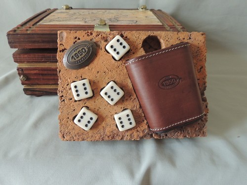 Vintage dice set DON 1950 Founded in cork case & wooden box - Picture 9 of 14