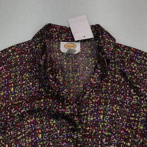 Vintage Talbots Top Womens 8 NEW Silk Blouse Multicolor Abstract Office Classic - Picture 10 of 20