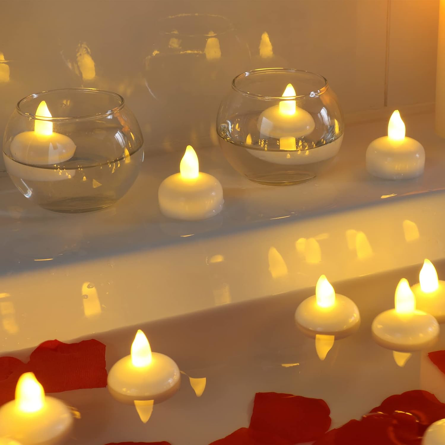 LED Floating Candles, PChero 12pcs Waterproof Flameless Candles Battery Operated