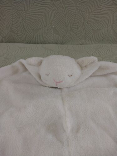 Sleeping Lamb Lovey 12" x 12" White Soft Security Blanket Angel Dear