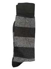 Marc By Marc Jacobs Men's Striped Dressed Silver/Black Socks One Size   5779