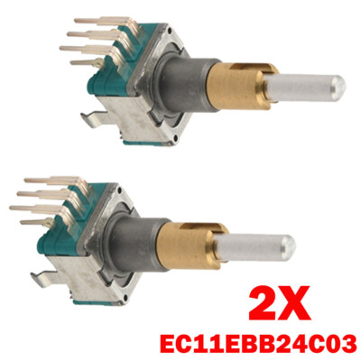 2PC EC11EBB24C03 Dual Axis Encoder With Switch 30 Positioning Number 15 Pulse