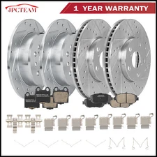 New Front Rear Drilled Brakes Rotors&Ceramic Pads Fits Lexus GS300 GS400 GS430