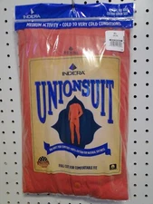 Men's Indera Mills XL Red Cotton Union Suit One Piece Long Underwear