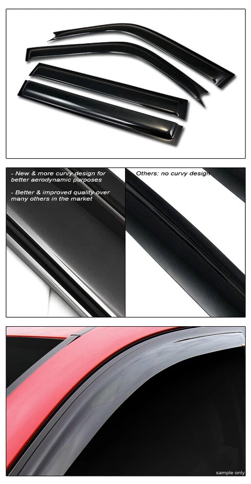 Topline For 1996-2000 Toyota Rav4 4 Door Sun Rain Guard Vent Shade Window Visors - Image 4 of 4