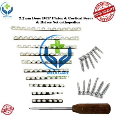 2.7mm Bone DCP Plates & Cortical Screws 80 Pcs & Screwdriver Set 90 Pcs 