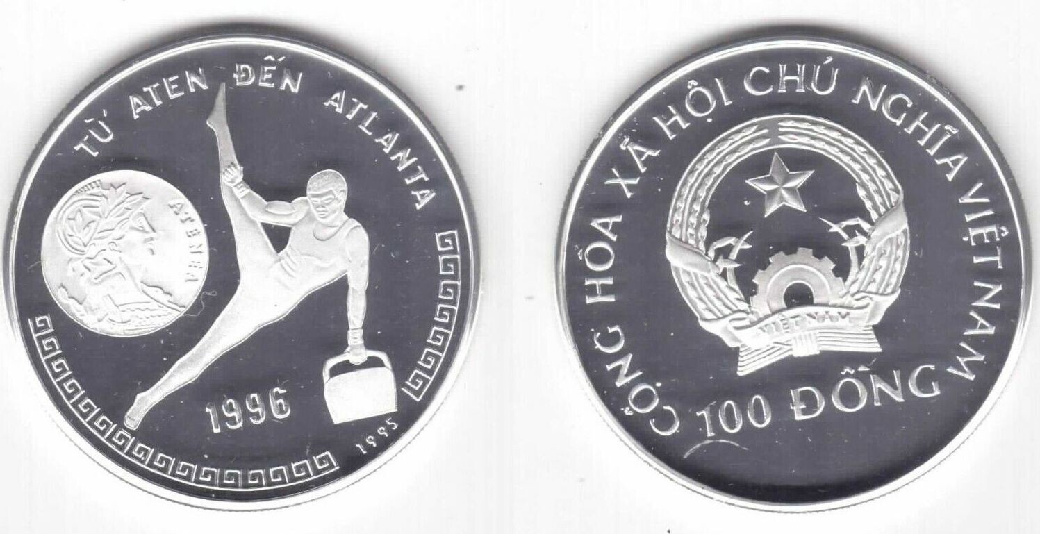 1995 Vietnam 100 Dong Silver Proof Coin - Atlanta Olympics KM#47