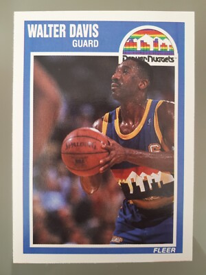 1989-90 Fleer Basketball Walter Davis #39 Denver Nuggets NBA Lesen!