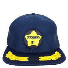 Vtg 81 Black Radio Exclusive Patch Cap Star Foam Snap Back Trucker Baseball Hat