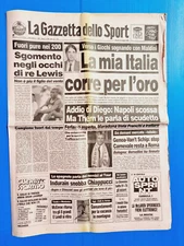 Gazzetta dello Sport 30 June 1992 Carl Lewis-Thern-Napoli-Indurain-Genoa
