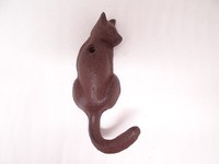 Kleiderhaken Haken Wandhaken Garderobenhaken Katze Gusseisen Braun Neuware
