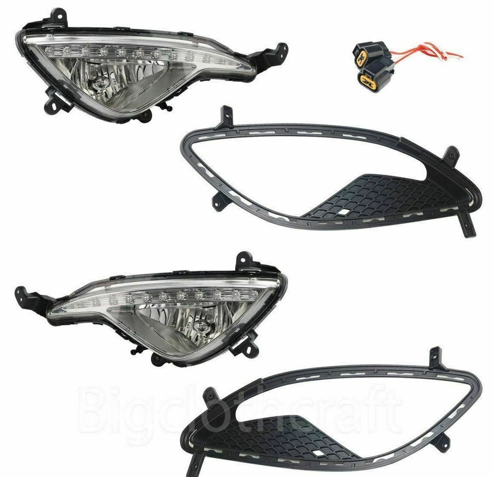 Pair Of Fog Light Covers For Hyundai Genesis Coupe 2013-2017 – LH & RH Set, Direct Fit