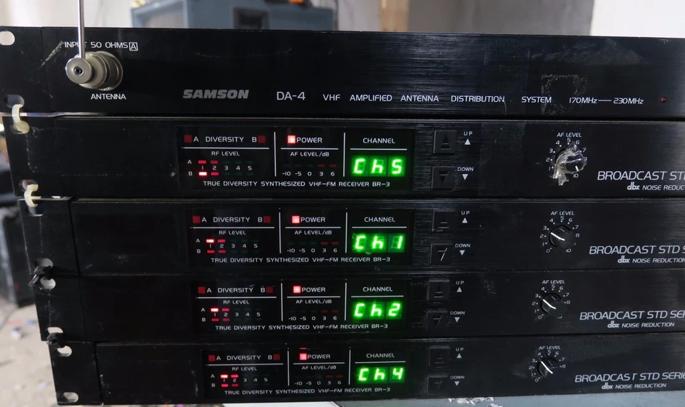 4x Самсон вещания br3 беспроводной приемники (УКВ-ЧМ) с da4 - Изображение 2 из 4