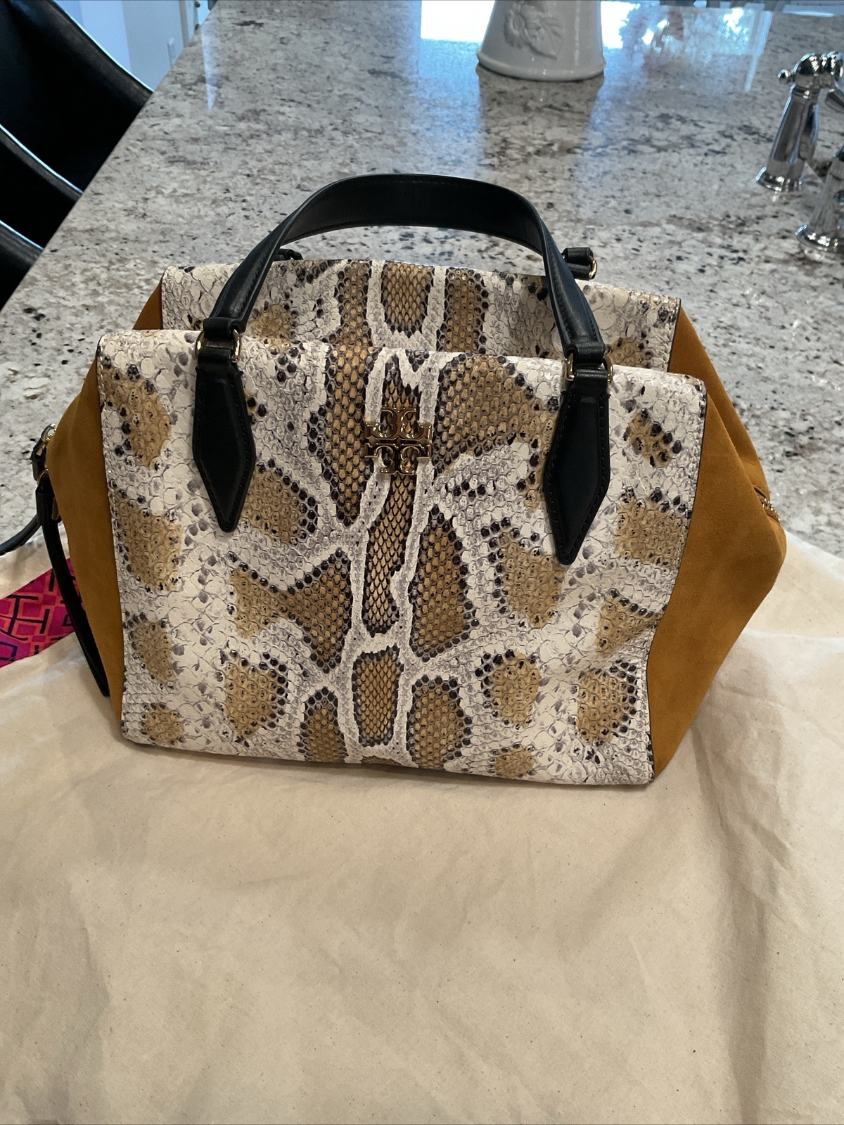 Authenthic luxurious TORY BURCH Python Exotic Mer… - image 1