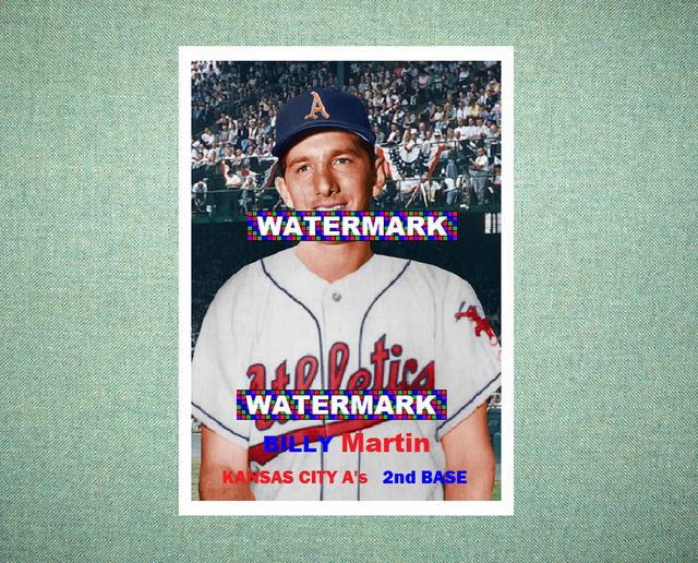 Billy Martin Kansas City Athletics 1957 Style Custom Baseball Art Card eBay