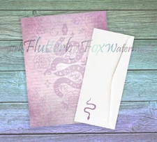 Rose Snake Writing Paper Stationery | 24 Sheets - Lined and Unlined