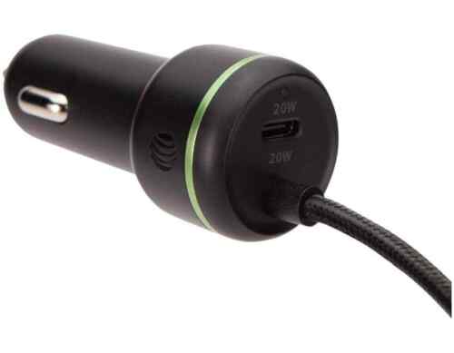 AT&T Car Charger 40W with USB-C Port & iPhone Cable Black - Picture 2 of 3