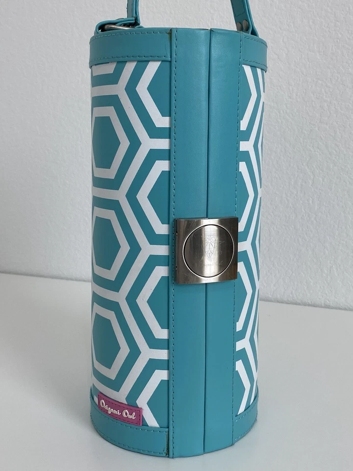 Auténtico Origami Owl Móvil Joyería Bar Estuche de Viaje Caja Verde azulado Grande Portátil D Foto 2 de 4