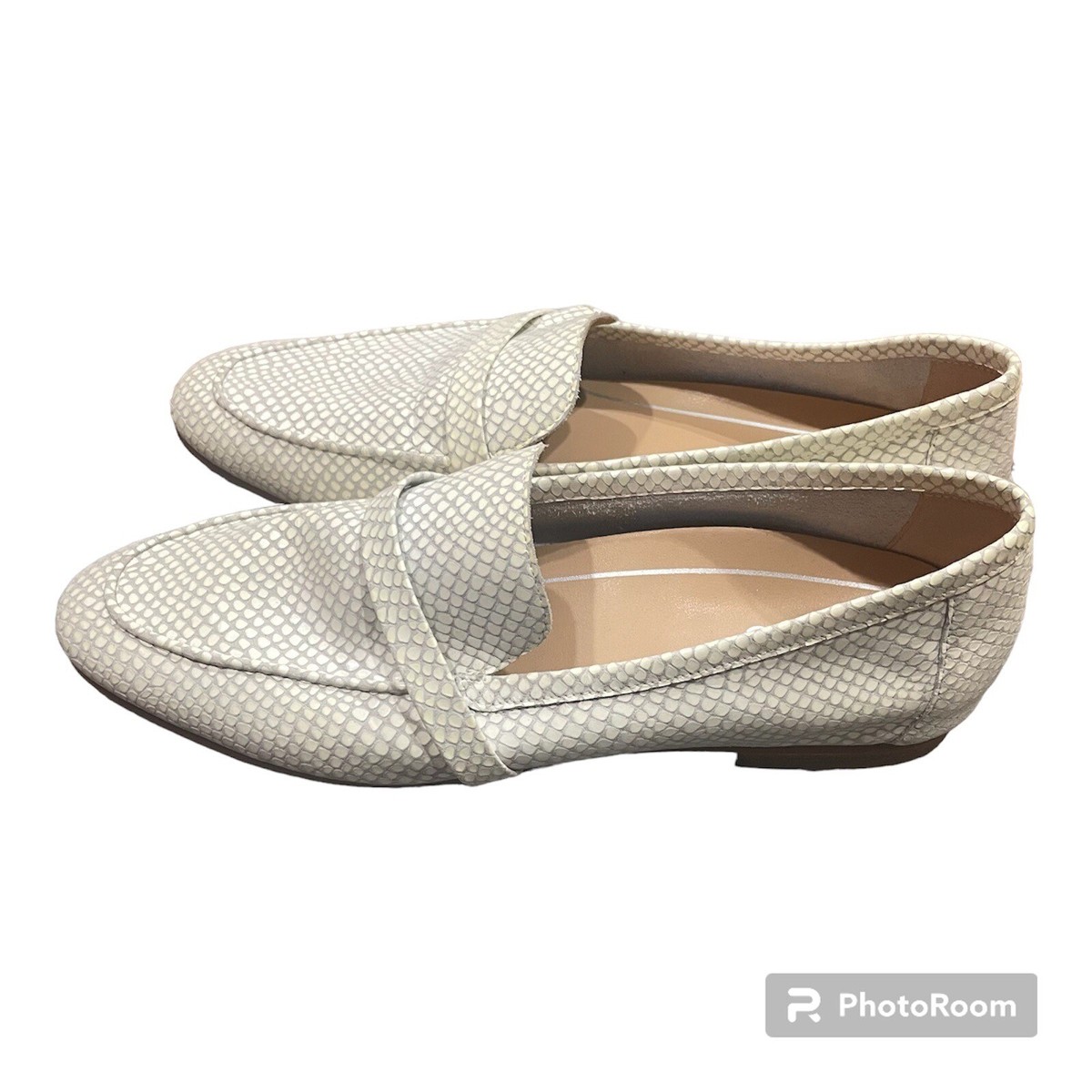 Vionic Shoes Womens Zana Lizard Print White Comfort Smoking Venetian Flat 11
