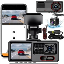 Dash Cam Car HD 1080P Front/Rear/Inside Dual Lens Video Recorder Camera G-Sensor