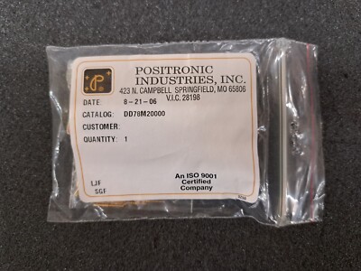 New, Positronic, DD78M2000, D-Sub High Density Connectors D-Sub Male Connector
