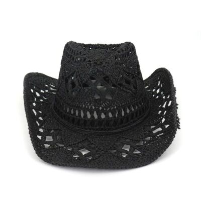 Western Cowboy Straw Hats Hand Woven Wide Brim Sun Protection Breathable  Hat