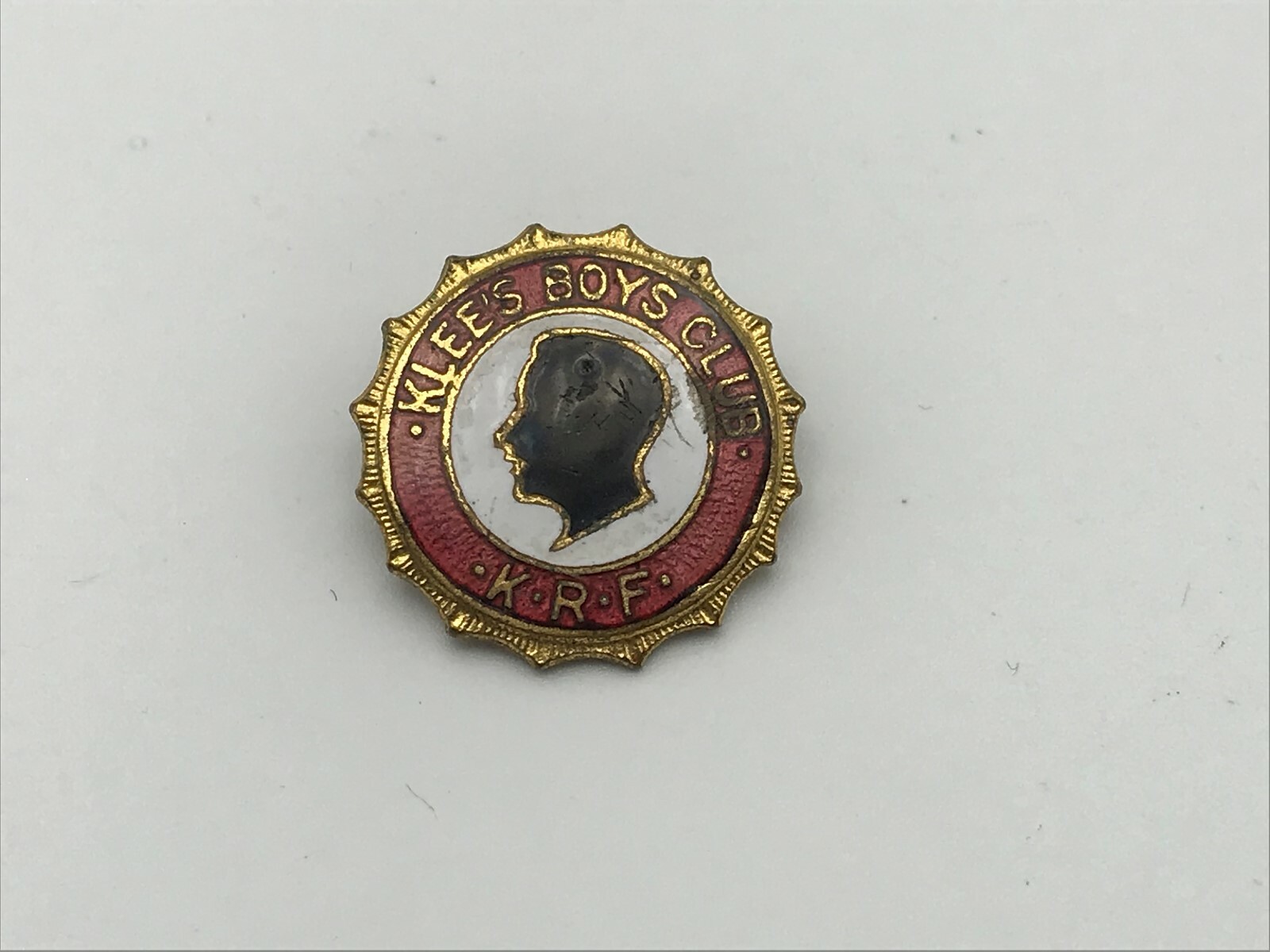 Klee's Boys Club Lapel Pin K.R.F. Vintage KRF Small Fraternal Organization Rough