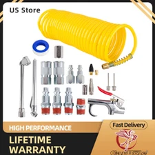 Air Compressor Accessory Kit 1/4" NPT Air Tool Kit W/1/4"x25FT Nylon Hose 20 PCS