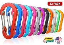 12 Pack Carabiner Clip, 2" D Ring Small Carabiners, Mini Keychain Snap Hook Tool