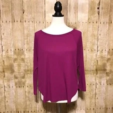 American Eagle Outfitters 3/4 Sleeve Ribbed Plum Shirt M
