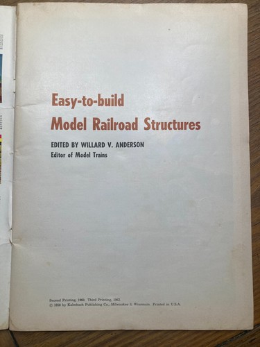 Vintage "Easy-to-build Model Railroad Structures," WV Anderson, 3rd Print 1963 - Picture 2 of 3