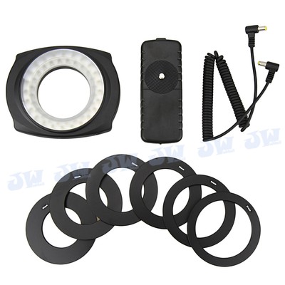JJC LED-48IO Universal DSLR Camera 48PCS Macro LED Ring Light with Adapter NIB