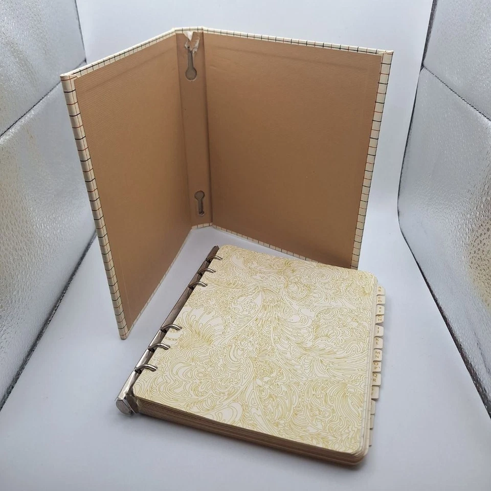Vintage CR Gibson Address Book Organizer Grid Pattern Broken Cover Binding - Image 3 of 4