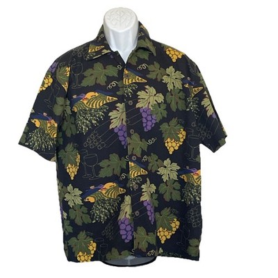 David Carey Originals Shirt Mens L Winery Hawaiian Tropical Retro Vineyard