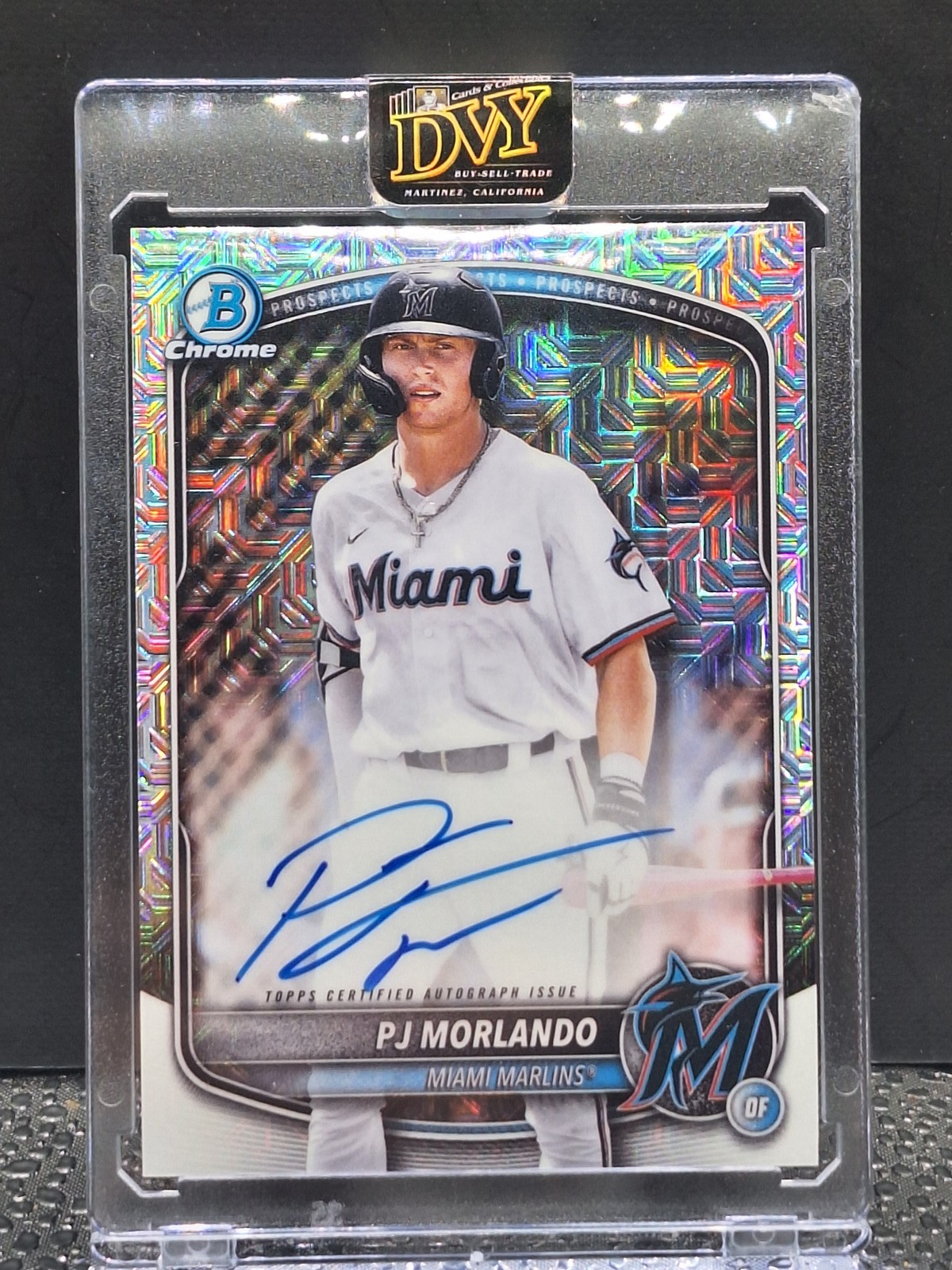 2025 Bowman Chrome Prospects Pj Morlando Mojo Autograph Miami Marlins #BMAPM