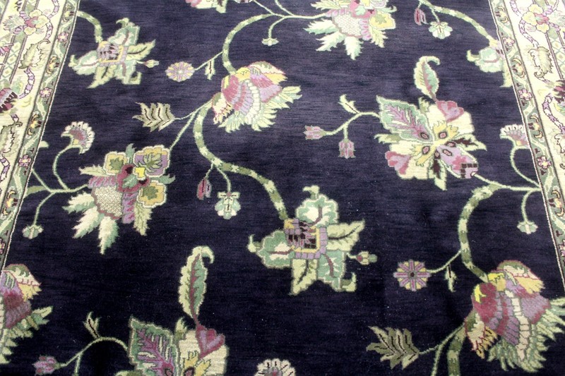 9X6 EXQUISITE MINT HAND KNOTTED VEGETABLE DYE WOOL EGGPLANT TABRIZZ TURKISH RUG