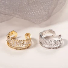 Zirconia Temperament with Light Luxury Fashionable Double Layer Ring