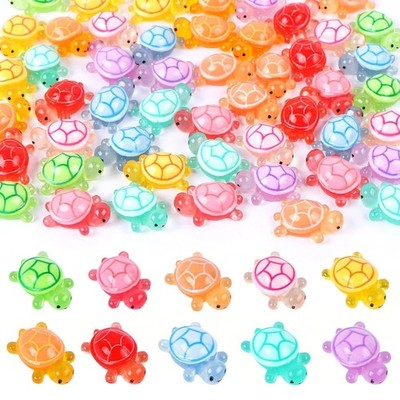 Mini Glow in Dark Turtles 50/100PCS Cute Luminous Ornaments DIY Decor US