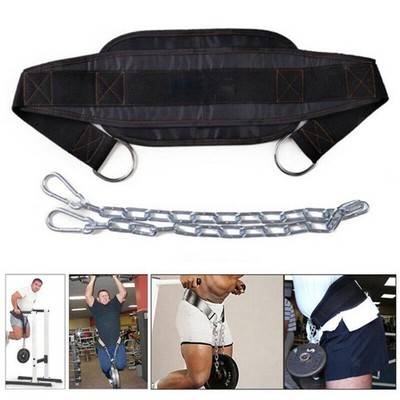 Fitnessgurt Gewichtheben Gurt mit Kette für Pull Up Gürtel  Klimmzug  Dip