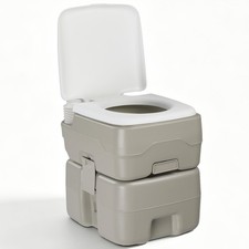Used Portable Toilet Flush Travel Camping Commode Potty Outdoor/Indoor 5 Gallon