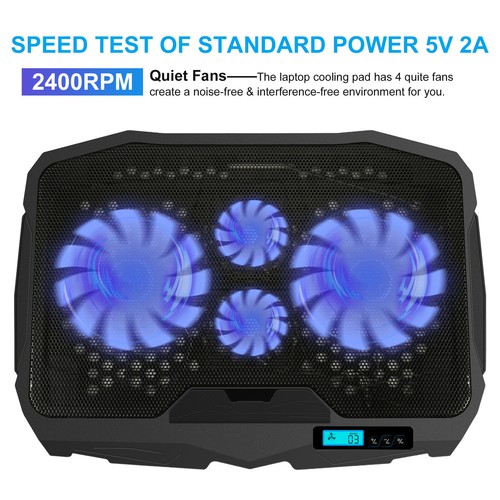 USB Laptop Cooler Pad chłodzący Stojak Regulowany 6 wentylatorów do gier PC Stojak na notebooka - Zdjęcie 31 z 42